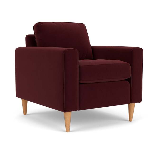 Armchair - Dark Rosehip - Matt Velvet - Saxon - The Cotswold Company - image 1
