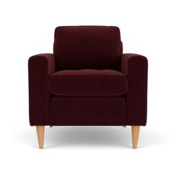 Armchair - Dark Rosehip - Matt Velvet - Saxon - The Cotswold Company - thumbnail 2