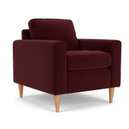 Armchair - Dark Rosehip - Matt Velvet - Saxon - The Cotswold Company - thumbnail 1