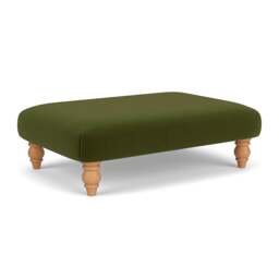 Foot Stool - Forest Green - Matt Velvet - Clara - The Cotswold Company - thumbnail 1