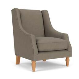 Armchair - Mid Grey - House Linen Mix - Annie - The Cotswold Company