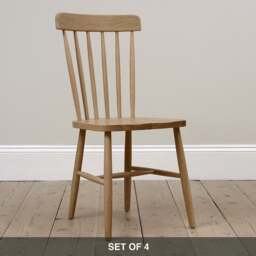 Elkstone Mellow Oak Set of 4 Spindleback Chairs - The Cotswold Company