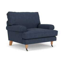 Armchair - Indigo - Luxury Italian Linen - Stewart - The Cotswold Company