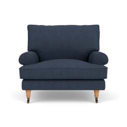 Armchair - Indigo - Luxury Italian Linen - Stewart - The Cotswold Company - thumbnail 2