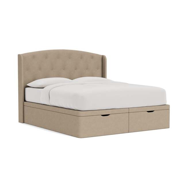 Super King Ottoman Storage Bed - Natural - House Linen Mix - Gilmore - The Cotswold Company - image 1