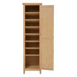 Tall Shoe Cupboard - Inglesham Whitewash Oak - The Cotswold Company - thumbnail 5