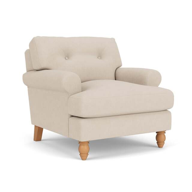 Armchair - Lily White - House Linen Mix - Talbot - The Cotswold Company - image 1