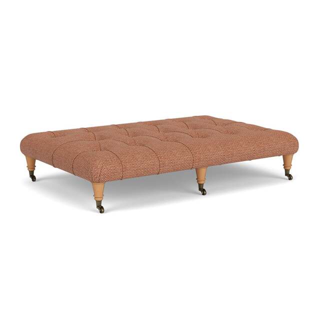 Foot Stool - Brick - Herringbone Weave - Amelia Large - The Cotswold Company - image 1