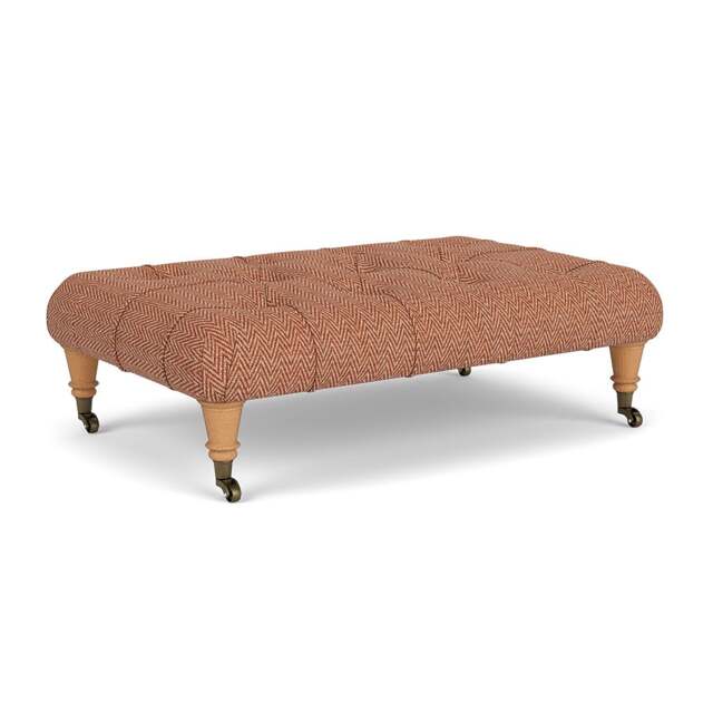 Foot Stool - Brick - Herringbone Weave - Amelia Small - The Cotswold Company - image 1