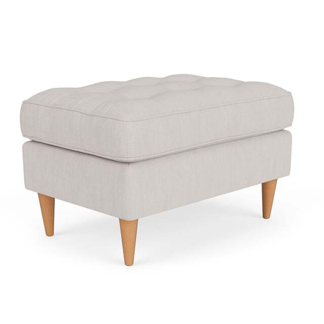 Foot Stool - Soft White - Luxury Italian Linen - Saxon Small - The Cotswold Company - image 1