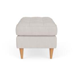 Foot Stool - Soft White - Luxury Italian Linen - Saxon Small - The Cotswold Company - thumbnail 3