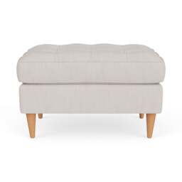Foot Stool - Soft White - Luxury Italian Linen - Saxon Small - The Cotswold Company - thumbnail 2