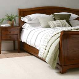 6ft Super King Sleigh Bed and 2 Bedside Table Set - Winchcombe Dark Oak - The Cotswold Company - thumbnail 2