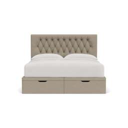 Super King Ottoman Storage Bed - Dove Grey - House Linen Mix - Calvert - The Cotswold Company - thumbnail 2