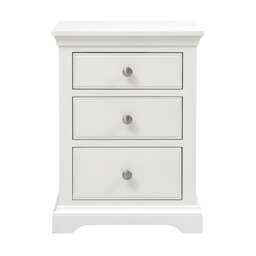 Fairford Soft White 3 Drawer Bedside Table - The Cotswold Company - thumbnail 2