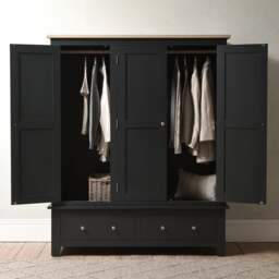 Triple Wardrobe - Chester Charcoal - The Cotswold Company - thumbnail 3