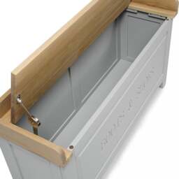 Large Shoe Storage Trunk and Bench - Chester Dove Grey - The Cotswold Company - thumbnail 7