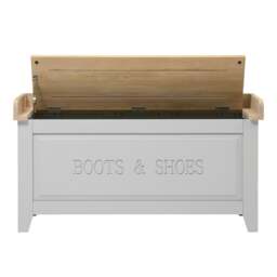 Large Shoe Storage Trunk and Bench - Chester Dove Grey - The Cotswold Company - thumbnail 4
