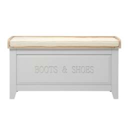 Large Shoe Storage Trunk and Bench - Chester Dove Grey - The Cotswold Company - thumbnail 3