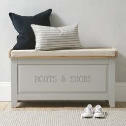 Large Shoe Storage Trunk and Bench - Chester Dove Grey - The Cotswold Company - thumbnail 2