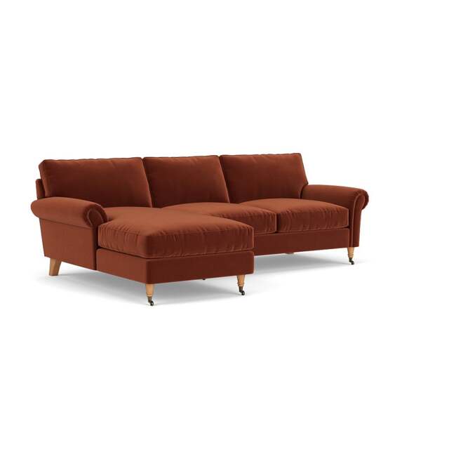 Chaise Large Left Hand - Brick - Matt Velvet - Osbourne - The Cotswold Company - image 1