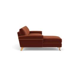 Chaise Large Left Hand - Brick - Matt Velvet - Osbourne - The Cotswold Company - thumbnail 3