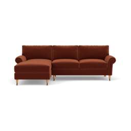 Chaise Large Left Hand - Brick - Matt Velvet - Osbourne - The Cotswold Company - thumbnail 2