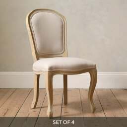 Camille Limewash Oak Wooden Dining Chair - Set of 4 - The Cotswold Company - thumbnail 1