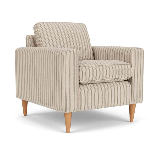 Armchair - Sage - Kingham Stripe - Saxon - The Cotswold Company - image 1