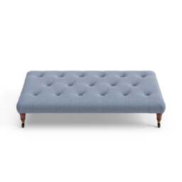 Foot Stool - Indigo - House linen mix - Amelia Large - The Cotswold Company - thumbnail 5