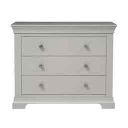 Chantilly Pebble Grey 3 Drawer Petite Chest - The Cotswold Company - thumbnail 4