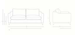 4 Seater Sofa - Charcoal - Compton Stripe - Watson - The Cotswold Company - thumbnail 4