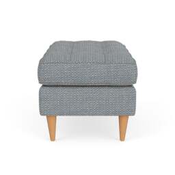 Foot Stool - Navy - Herringbone Weave - Saxon Small - The Cotswold Company - thumbnail 3