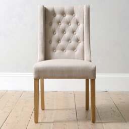 Foxglove Winged Buttoned Chair - Stone - Set of 4 - The Cotswold Company - thumbnail 2