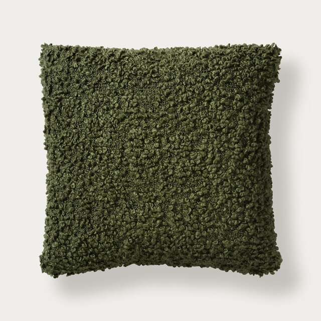 Faux Lambswool Cosy Cushion – Green - Home Accessories - The Cotswold Company - image 1