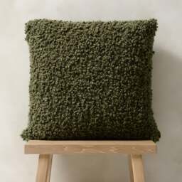 Faux Lambswool Cosy Cushion – Green - Home Accessories - The Cotswold Company - thumbnail 2