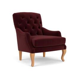 Armchair - Dark Rosehip - Matt Velvet - Olivia - The Cotswold Company - thumbnail 1