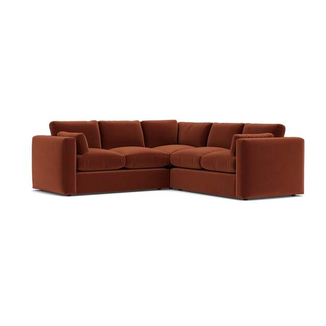 Corner Sofa - Brick - Matt Velvet - Clarke Compact - The Cotswold Company - image 1