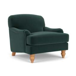 Armchair - Lake - Matt Velvet - Ashbee - The Cotswold Company - thumbnail 1