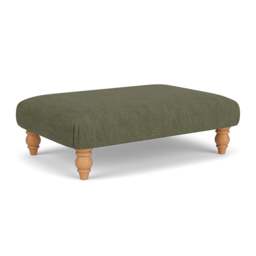 Foot Stool - Fern - Luxury Italian Linen - Clara - The Cotswold Company