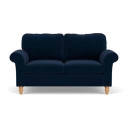 Large 2 Seater Sofa - Deep Blue - Matt Velvet - Hurley - The Cotswold Company - thumbnail 2
