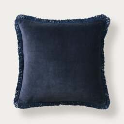 Cotton Velvet Fringed Cushion - Nights Sky - Home Accessories - The Cotswold Company