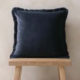 Cotton Velvet Fringed Cushion - Nights Sky - Home Accessories - The Cotswold Company - thumbnail 2