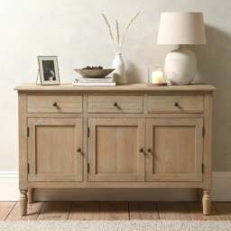 Camille Limewash Oak 3 Door Sideboard - The Cotswold Company