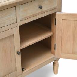 Camille Limewash Oak 3 Door Sideboard - The Cotswold Company - thumbnail 5