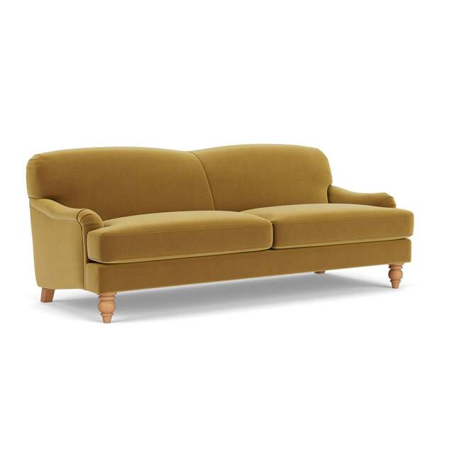 4 Seater Sofa - Mustard - Matt Velvet - Ashbee - The Cotswold Company - image 1