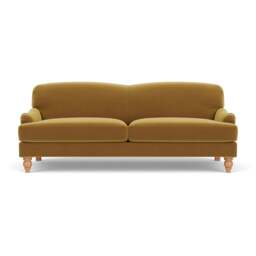 4 Seater Sofa - Mustard - Matt Velvet - Ashbee - The Cotswold Company - thumbnail 2