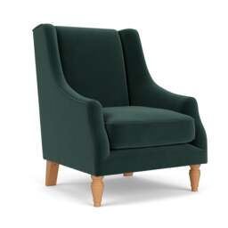 Armchair - Lake - Matt Velvet - Annie - The Cotswold Company - thumbnail 1