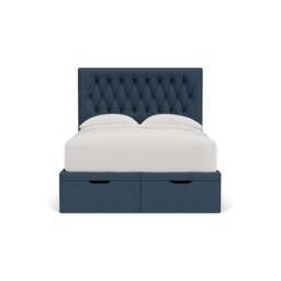 Double Ottoman Storage Bed - Indigo - House Linen Mix - Calvert - The Cotswold Company - thumbnail 2