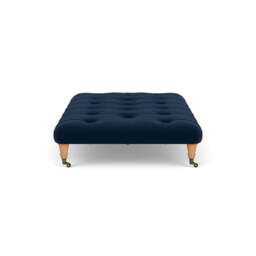 Foot Stool - Deep blue - Matt Velvet - Amelia Large - The Cotswold Company - thumbnail 3